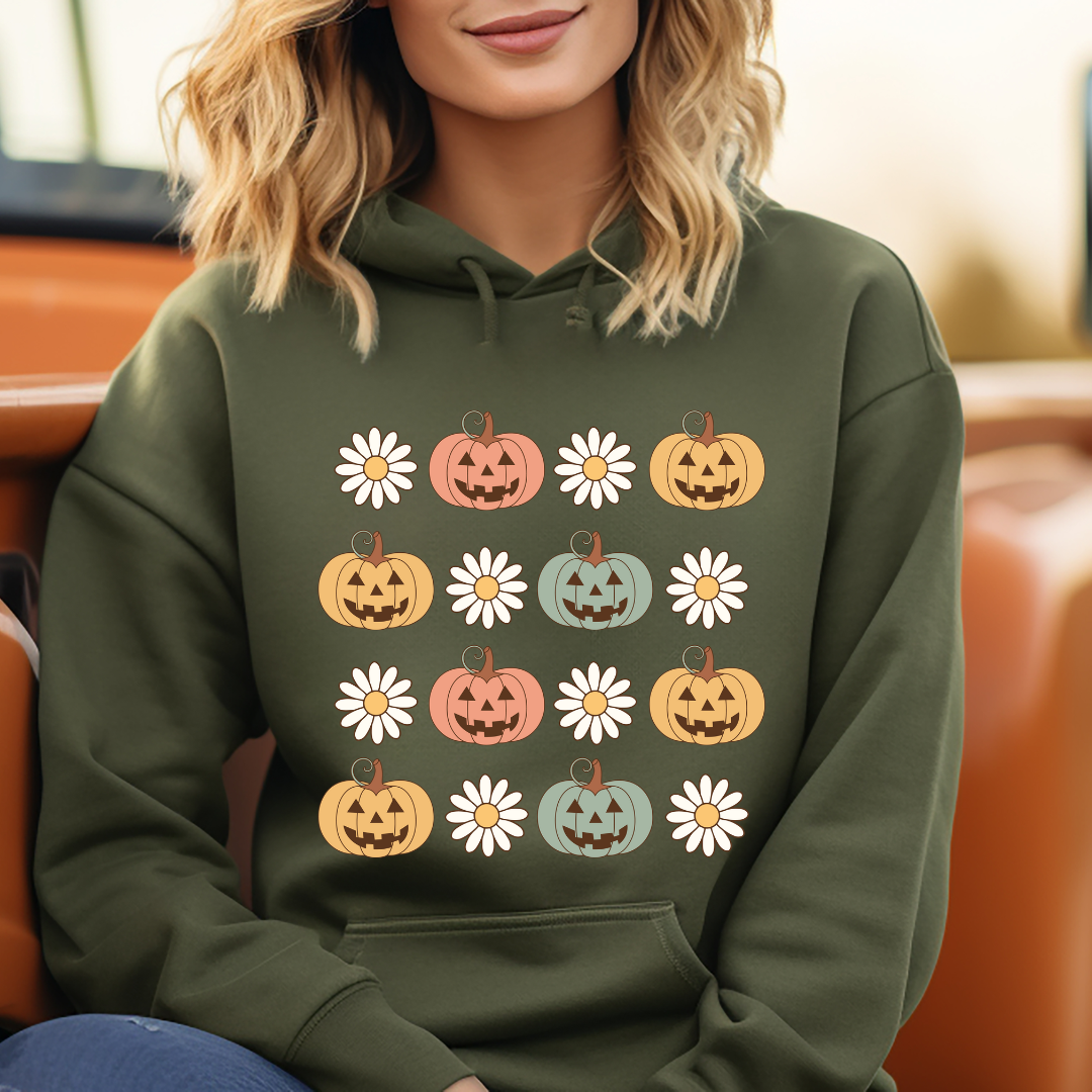 Pumpkin- Forest green Hoodie| Fall Collection