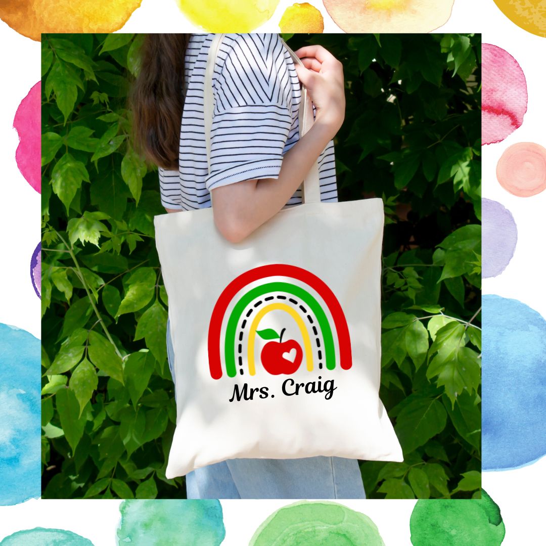 Teacher Tote | Rainbow | Personalized tote | Back to School