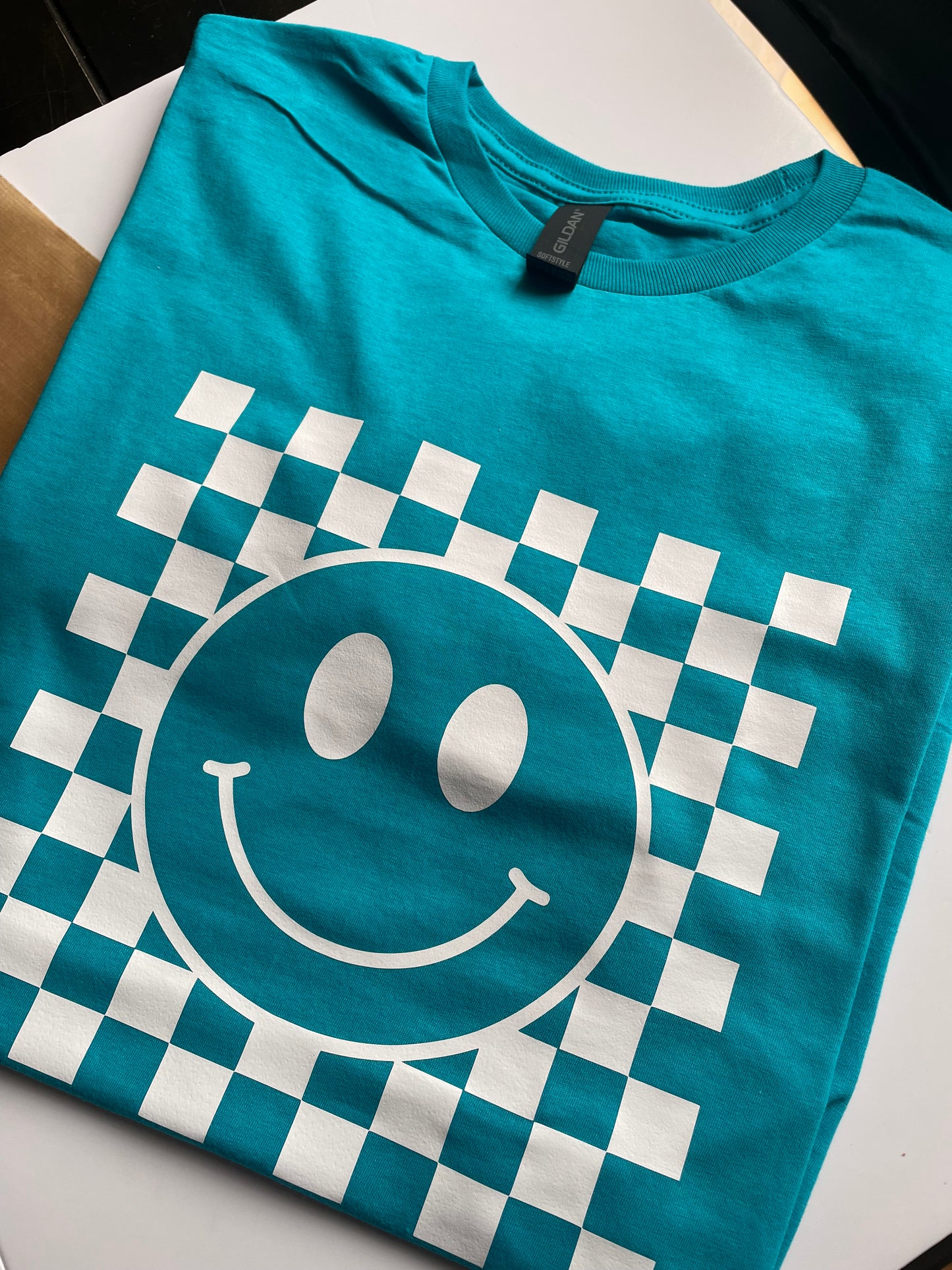 Checkered happy face  | Summer Collection | Cozy Fox Co.