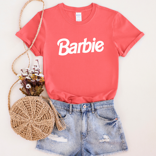 Barbie T- SHIRT - Coral silk color