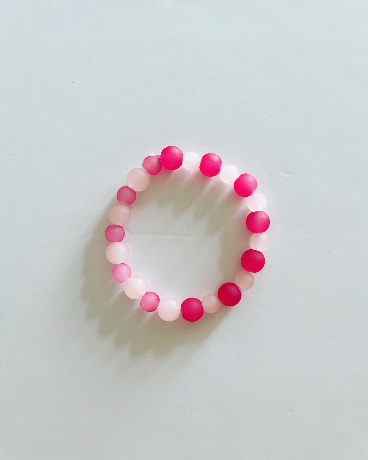 Handmade Pink Glass beaded bracelet
