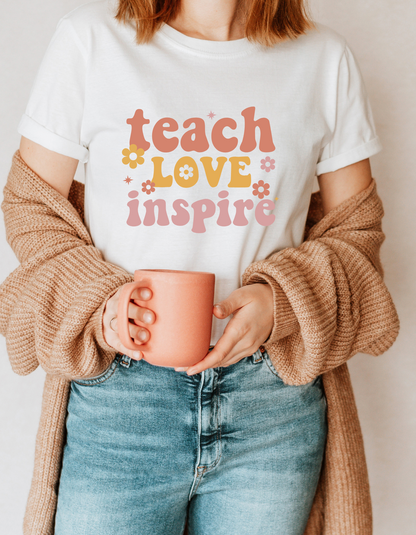 Teach, love, inspire - Natural t- shirt