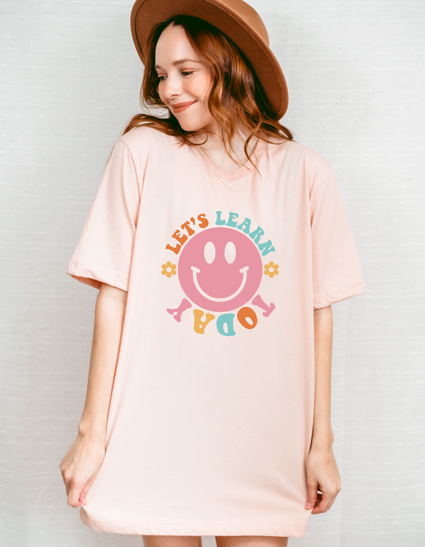 Let's learn today - Light pink t- shirt