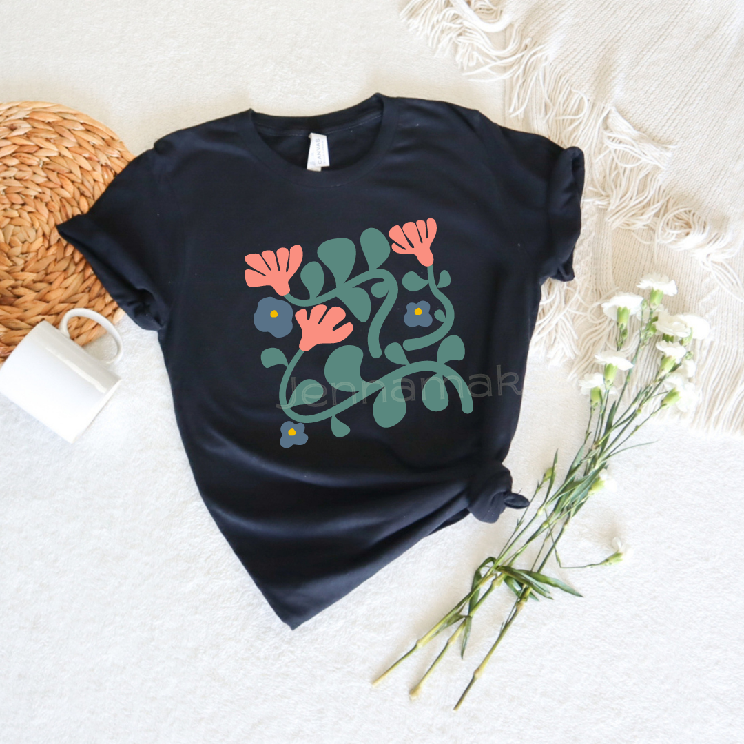 Boho Small Flowers | Black | Summer Boho Collection | Cozy Fox