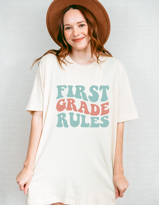 First grade rules - Natural t- shirt