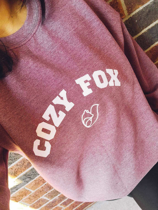 Cozy Fox Maroon heather crewneck