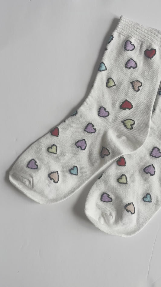 Adult Socks - Colorful tiny hearts