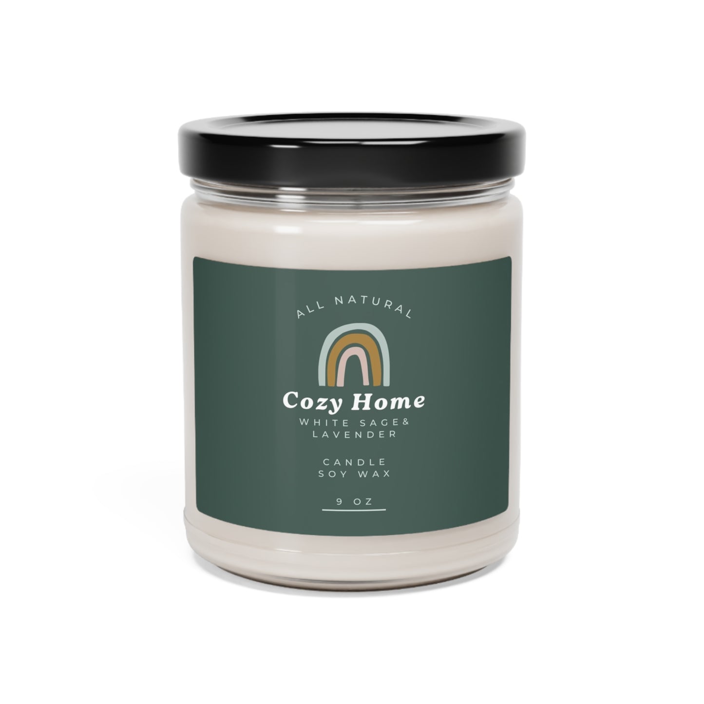 White sage & Lavender Scented Soy Candle, 9oz