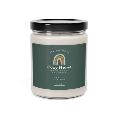 White sage & Lavender Scented Soy Candle, 9oz